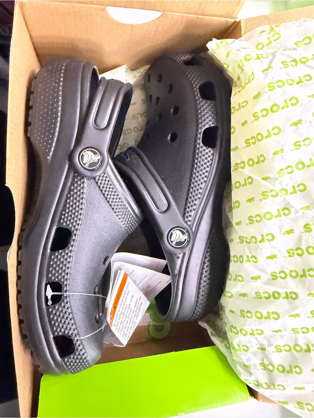 CROCS Classic Clog in Black- Size J3